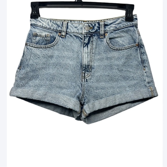 PacSun High Rise Mom Jean Shorts Light Wash Denim Vintage 90s Style Sz 27 - Picture 1 of 7